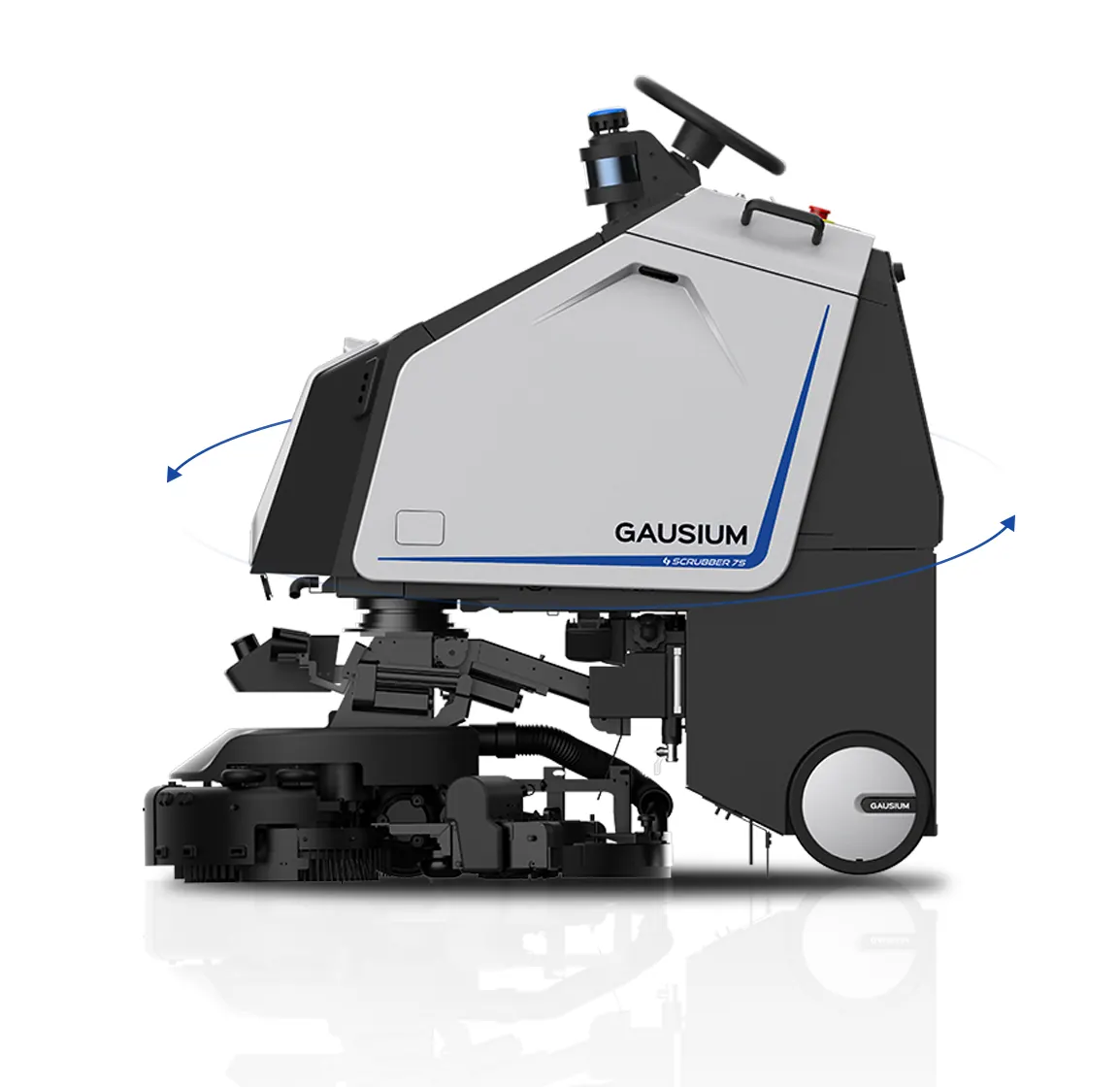 Gausium Scrubber 75 : Plateau de brosse rotatif à 270°