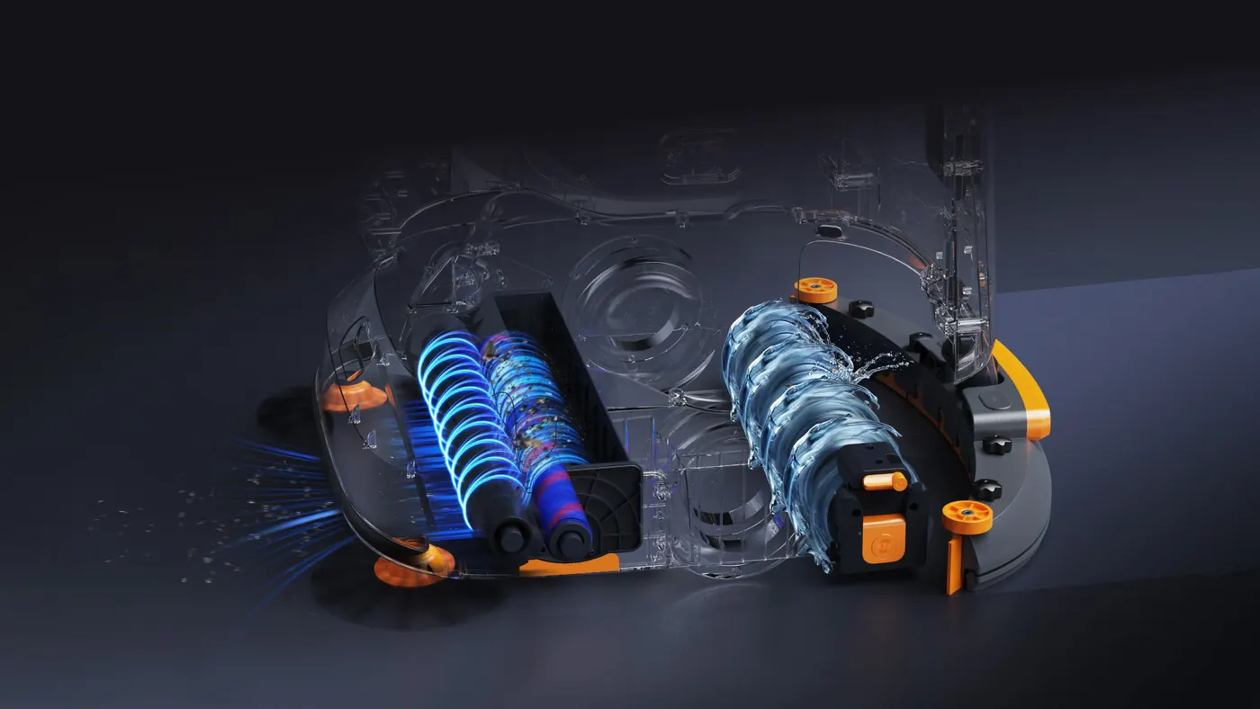 KEENON KLEENBOT C40 : Trois rouleaux pour séparer le sec et l'humide